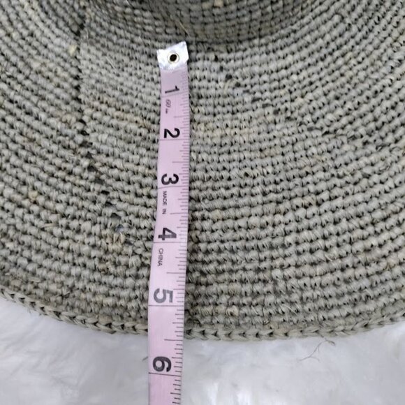 Mar Y Sol Handmade Gray Natural Raffia Wide Brim Sun Hat - Picture 6 of 6